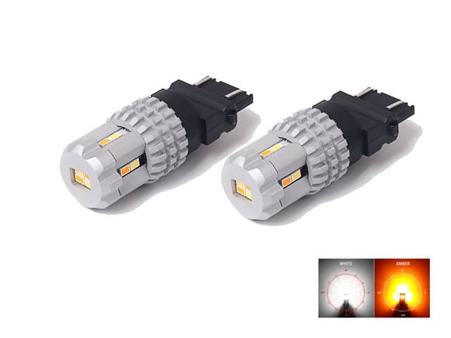 T25 3157 p27/7w Led m 12st 3020smd chip Dualcolor gul-vit 2-pack