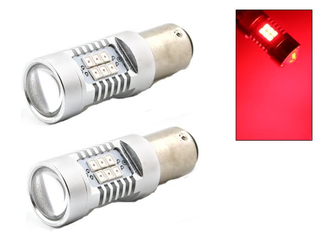 Bay15d p21/5w Röd Led med 21st 2835smd ledchip 2-pack