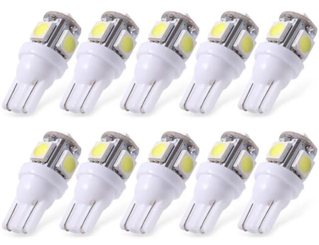 T10 w5w Led med 5st 5050SMD 10000k chip 12v DC 10-pack