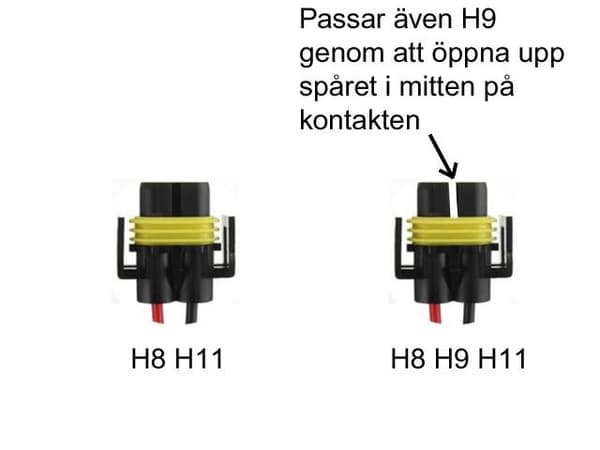 H8 H11  xenon / led / halogen kontakter sockel fattning 10-pack