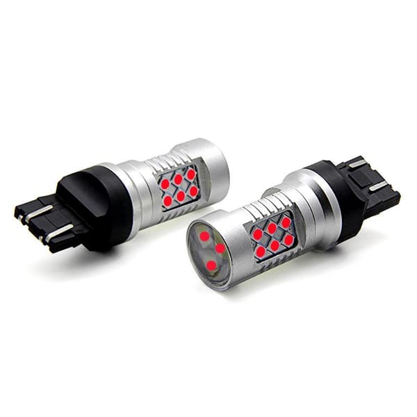 T20 7443 w21/5w Röd Led med 24st 3030smd  2-pack
