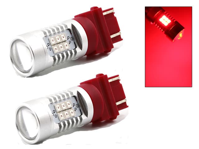 T25 3157 p27w/7w Röd Led med 21st 2835smd ledchip 2-pack