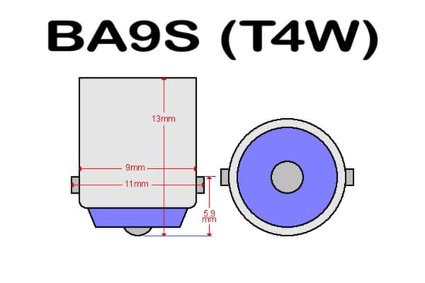BA9S Canbus 6000k Led 2-pack T4W xenonlook