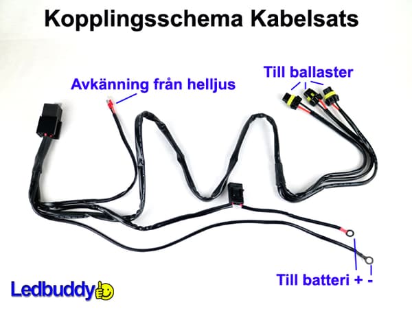 Xenon 24 volt kabelsats reläkabel för 2 ballast extraljus