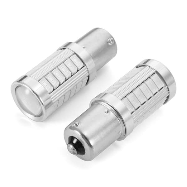 2x Röd BA15S P21W 7056 1156 33st smd 5630