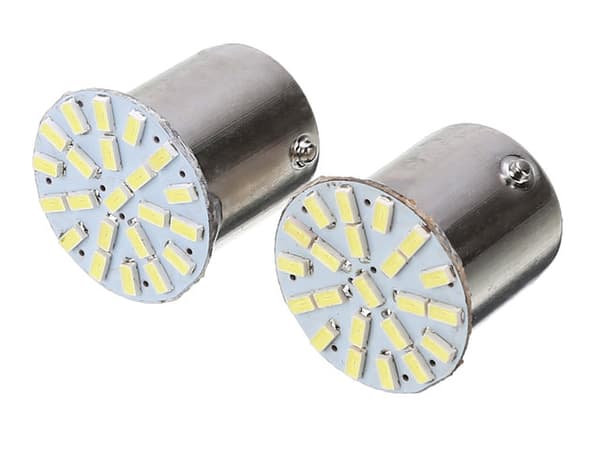 Ba15s r5w r10w 1156 Led lampor m. 22st 4014smd chip 6000K 2-pack