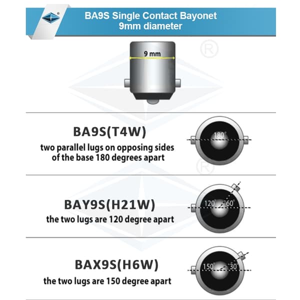 BAX9S Canbus 6000k Led 2-pack H6W xenonlook 140 lumen