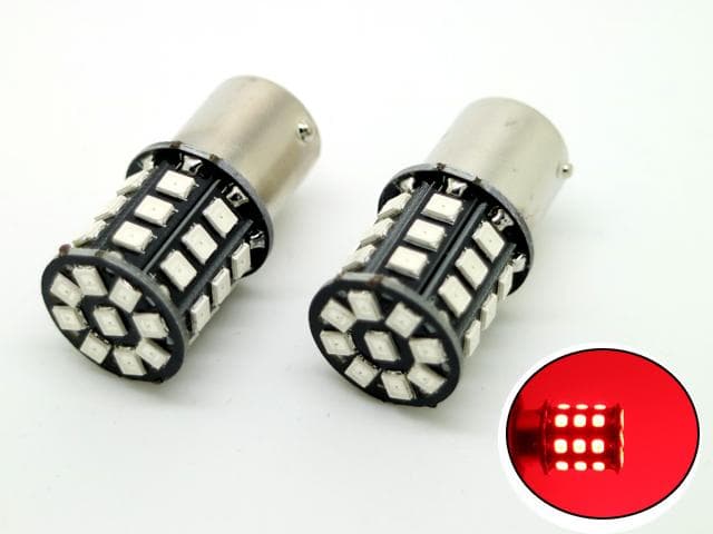 Ba15s Röd p21w 1156 Led med 33st 2835smd 2-pack bromsljus
