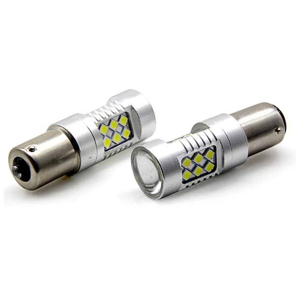 Ba15s  p21w Röd Led med 24st 2835smd ledchip 2-pack bromsljus