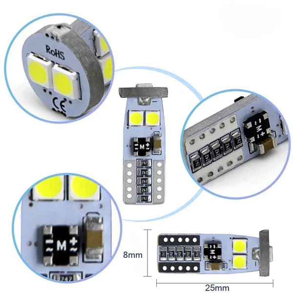 T10 w5w Canbus Led lampor m. 6st 2835SMD chip 2-pack