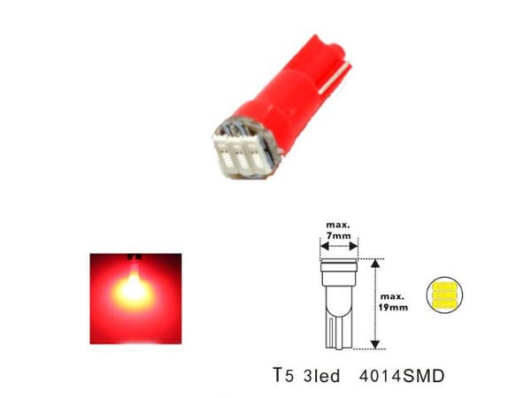 T5 6-pack Led med 4014SMD chip w2x4.6d W2.1  W1.2W W2.3W