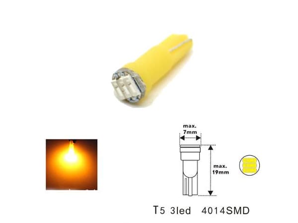 T5 6-pack Led med 4014SMD chip w2x4.6d W2.1  W1.2W W2.3W