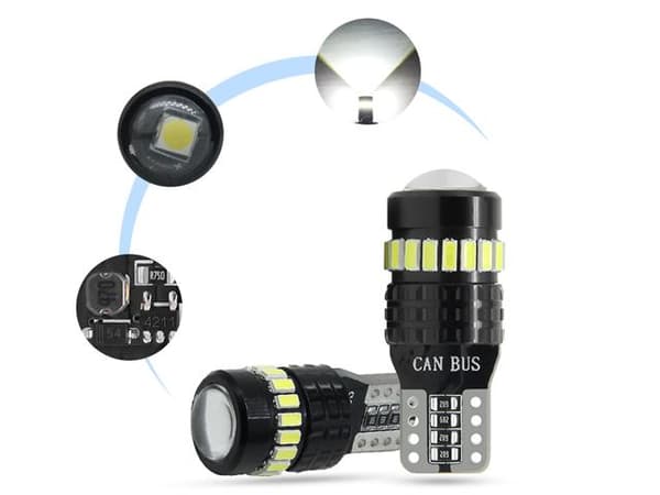 T10 w5w 6000k Led lampor Canbus 320 lumen chip 2-pack