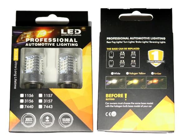 T20 7440 w21w Röd Led med 21st 2835smd ledchip 2-pack w3x16d