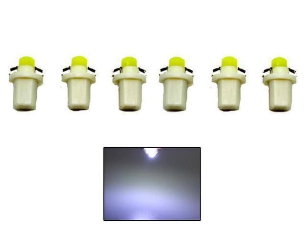 b8,5d Ledlampor med 1st COB ledchip 6-pack instrumentlampa 12v