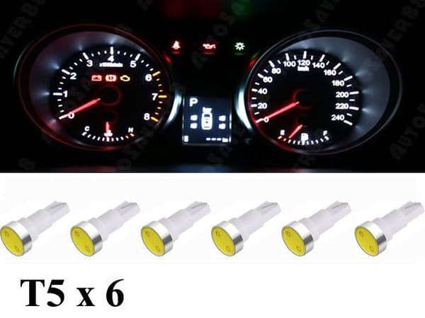 T5 Led 6-pack 6000k Highpower W2x4.6d W2.1.x4.9d W1.2W W2.3W