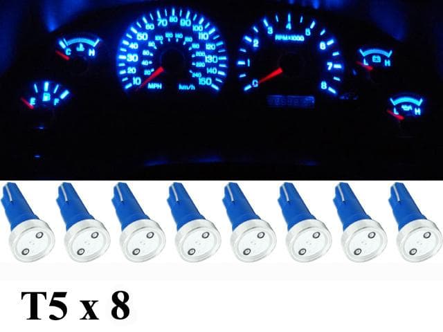 T5 Led 8-pack blå Highpower W2x4.6d W2.1.x4.9d W1.2W W2.3W