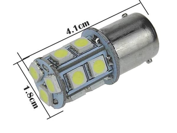 Ba15s r5w r10w 1156 röd Led lampor m. 13st 5050smd chip 2-pack