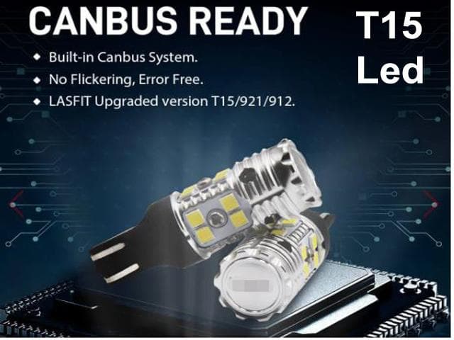 T15 W16W 921 912 906 backljus Led 1900 lumen 6000K 2st