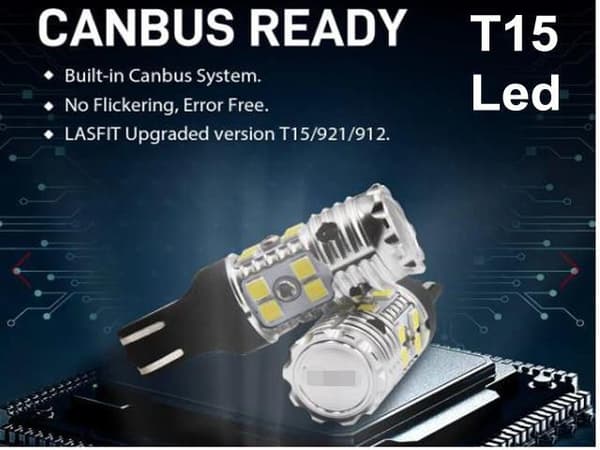 T15 W16W 921 912 906 backljus Led 1900 lumen 6000K 1st