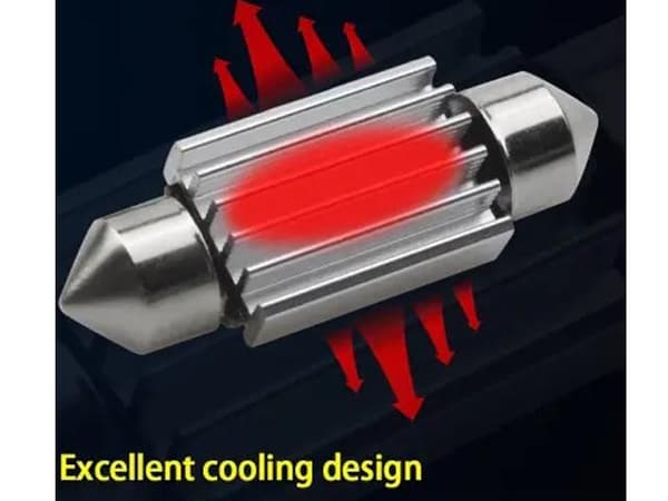 Spollampa 41mm 42mm röd Canbus Led 5050SMD 4-pack C5W SV8.5