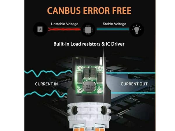 T20 7440 gul blinkers Canbus led lampor wy21w w21w diadem w3x16d