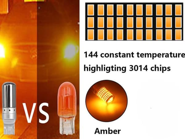 T20 7440 gul blinkers Canbus led lampor wy21w w21w diadem w3x16d