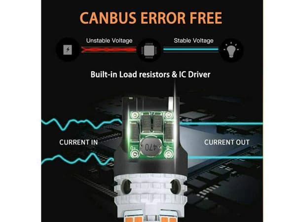 Bau15s gul blinkers Canbus led lampor 12v py21w diadem