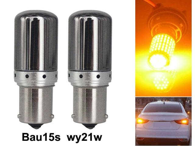 Bau15s gul blinkers Canbus led lampor 12v py21w diadem