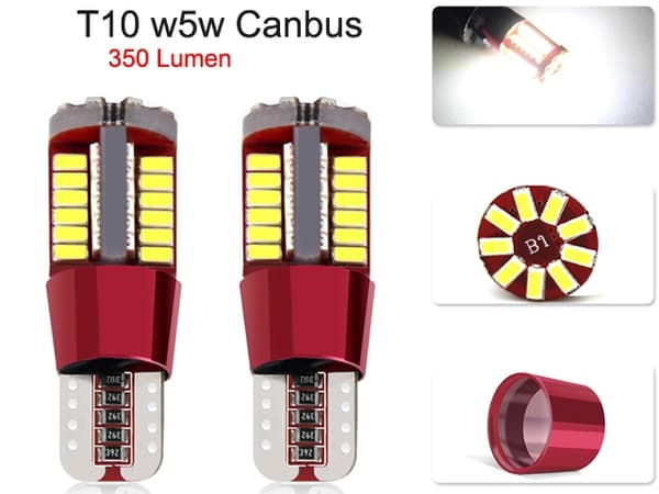 T10 w5w Canbus 6000k Led lampor 12v chip 2-pack