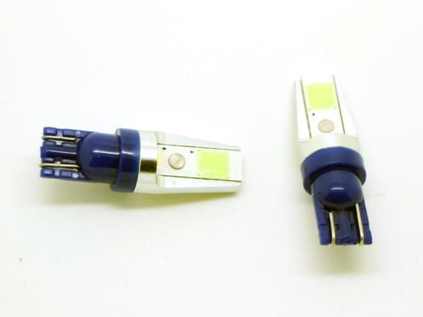 T10 w5w isblå Led lampor Canbus m. COB chip 2-pack