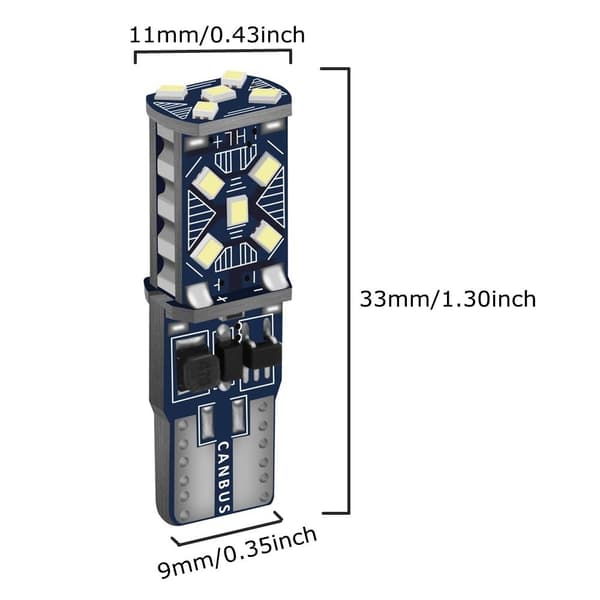 Valkoinen Cambus 2X T10 W5W 15kpl smd WY5W 168 501 2825 12V-24V