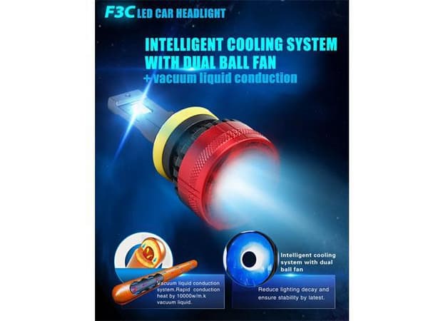 HB4 led kit F3C 9006 5000 lumen 55w 6000k  2-pack
