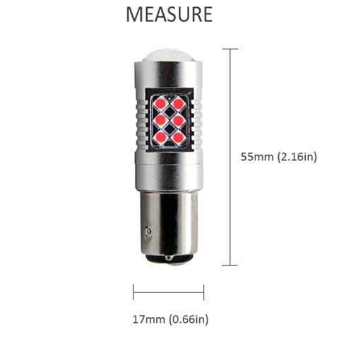 Bay15d Röd p21/5w 1157 Led med 24st 3030smd 2-pack bak bromsljus
