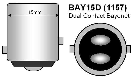 Bay15d Röd p21/5w 1157 Led med 24st 3030smd 2-pack bak bromsljus