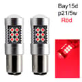 Miniatyrbild 1 av 5: Bay15d Röd p21/5w 1157 Led med 24st 3030smd 2-pack bak bromsljus