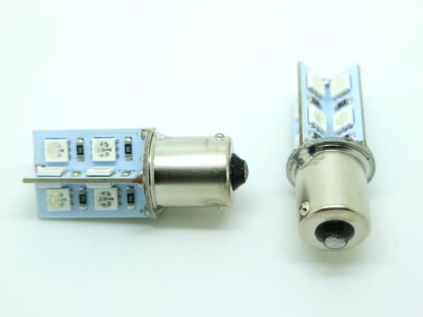 Ba15s Röd r5w canbus r10w Led med 16st 5050smd 2-pack