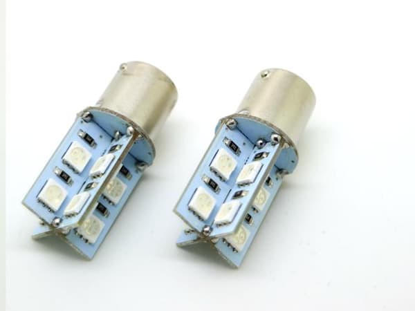 Ba15s Röd r5w canbus r10w Led med 16st 5050smd 2-pack