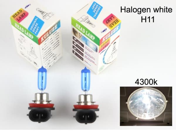 H11 4300k white halogen 55w lampor
