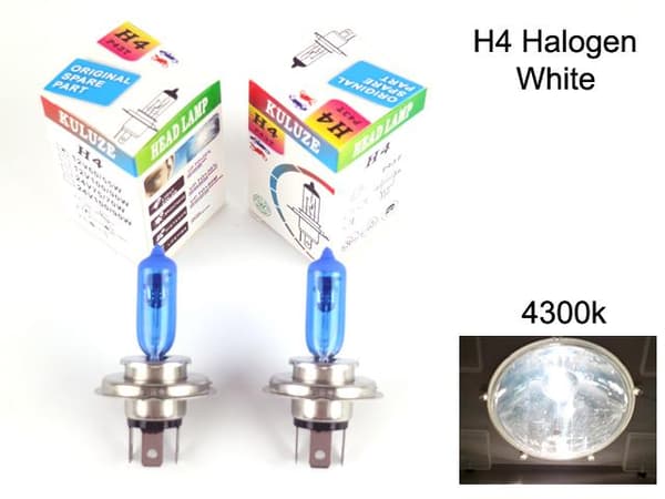 H4 4300k white halogen 55w / 60w  lampor
