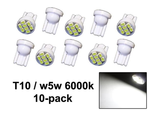 T10 w5w Led 6000k chip 10-pack 140 lumen st