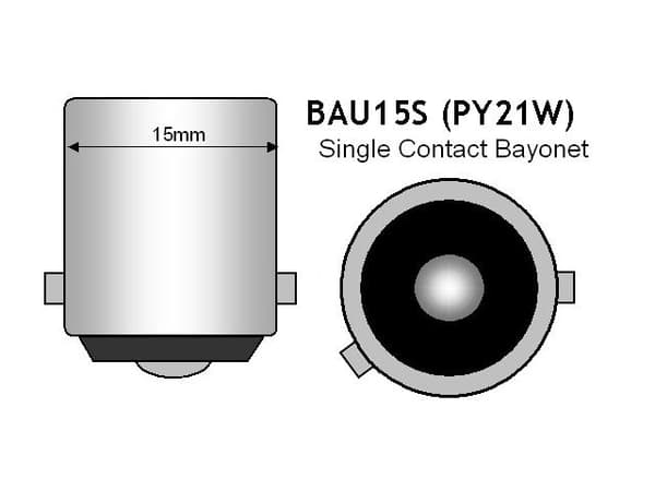 Bau15s gul blinkers led lampor 12v py21w
