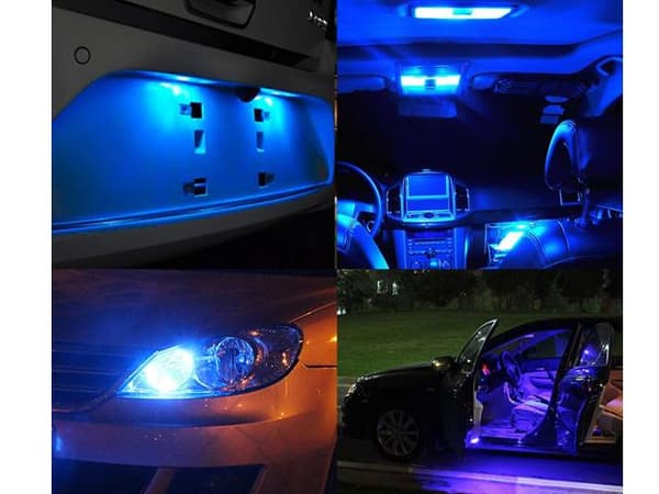 T10 w5w blå Led lampor Canbus m. 3st 3030SMD chip 4-pack