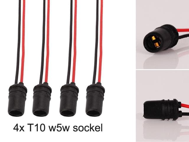 T10 w5w led / halogen kontakter / sockel fattning 4-pack mjuka