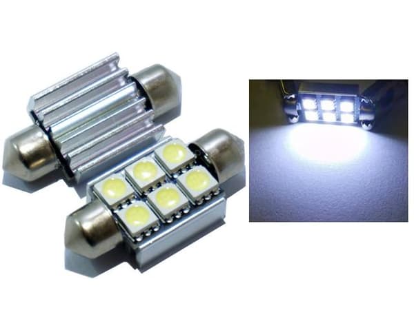 Spollampa 41mm 42mm 12000k Canbus Led 5050SMD 2-pack C5W SV8.5