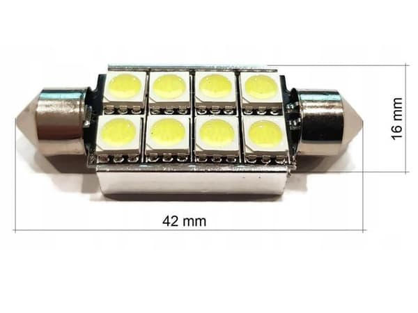 Spollampa 41mm 42mm blå Canbus Led 5050SMD 2-pack C5W SV8.5