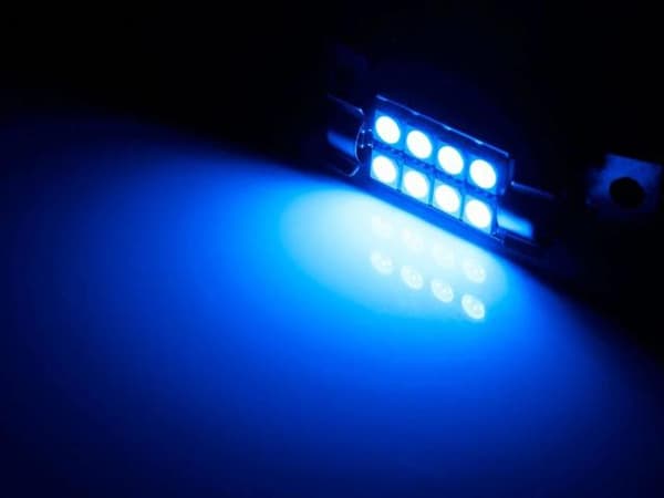 Spollampa 41mm 42mm blå Canbus Led 5050SMD 2-pack C5W SV8.5