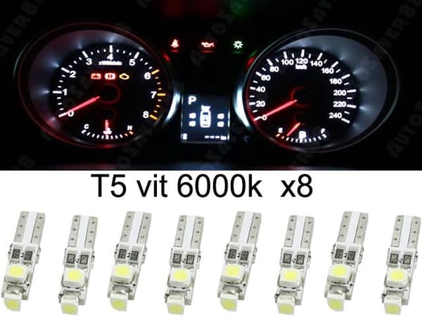 T5 Led 8-pack vit 1210smd W2x4.6d W2.1.x4.9d W1.2W W2.3W vita 6000k
