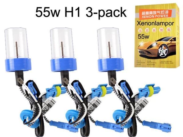 xenon lampor 55w 4300k - 6000k 3-pack HID h1 h3 h7 d2y d2h