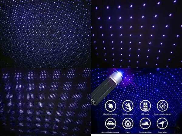 Led stjärnhimmel blå med olika mönster usb 5v 100mv 28cm